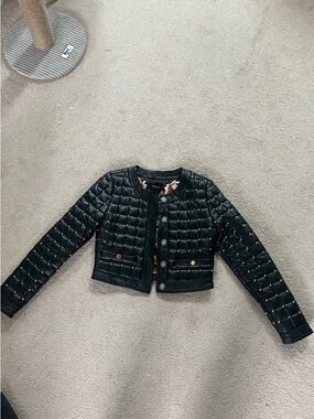 Marciano Black Quilted Cropped leather Jacket with Stud Accents - Worn only once